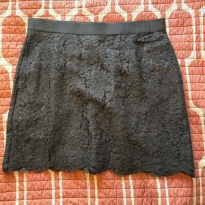 Black lace mini skirt